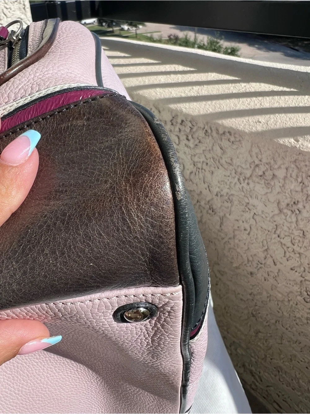 Coach Laura Spectator Pebbled Leather Satchel